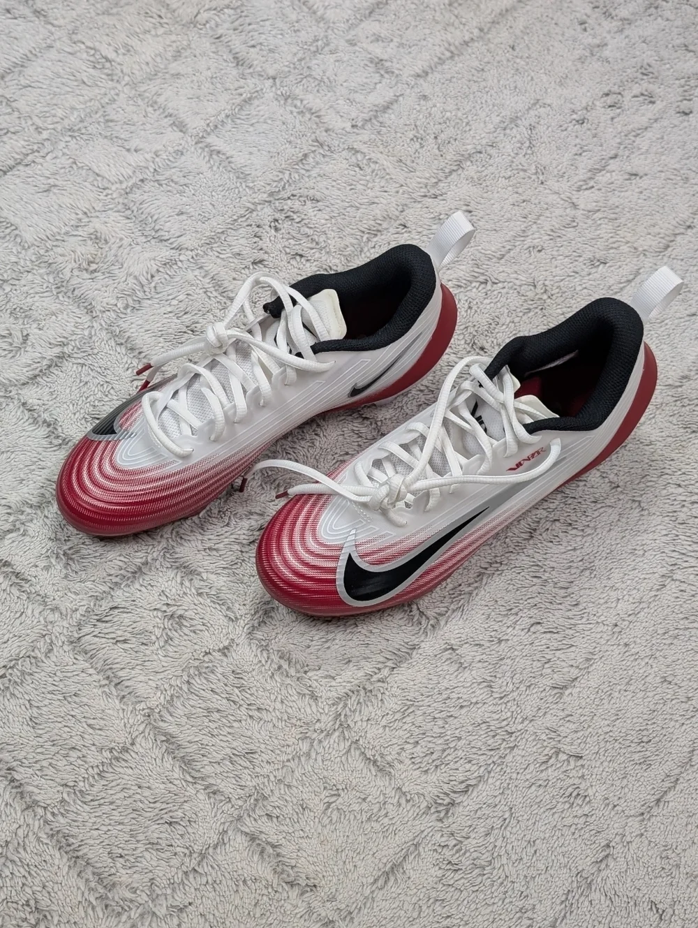 Nike Vapor Speed 3 White Team Crimson Football Cleats Mens Size 8 HM8849-102 NEW